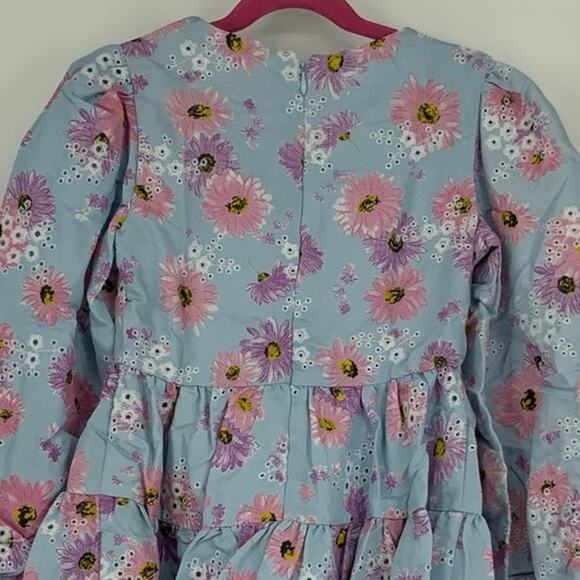 Bardot Junior Size 8 Blue Ella Broderie Dress Floral Embroidered Tiered I28-1 - Picture 6 of 10